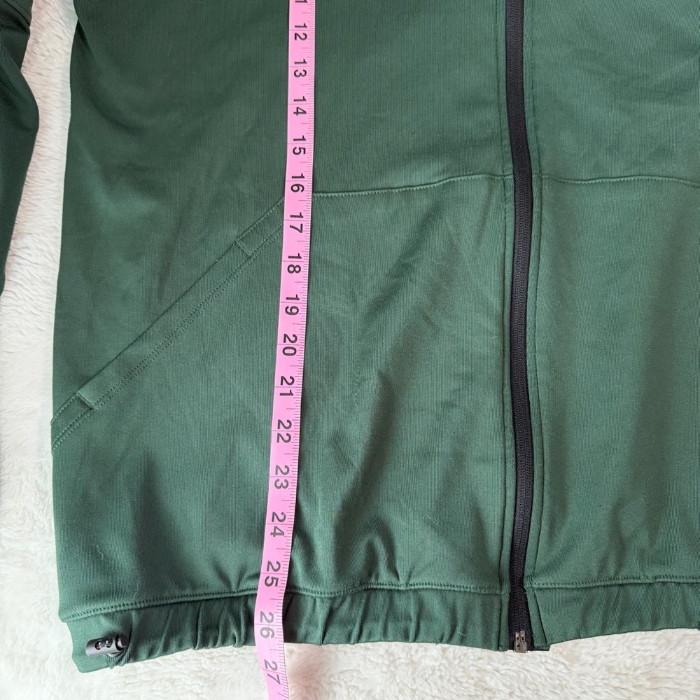 Zella Green Zip Up Hoodie Jacket Drawstring Hem Large - Picture 2 of 8